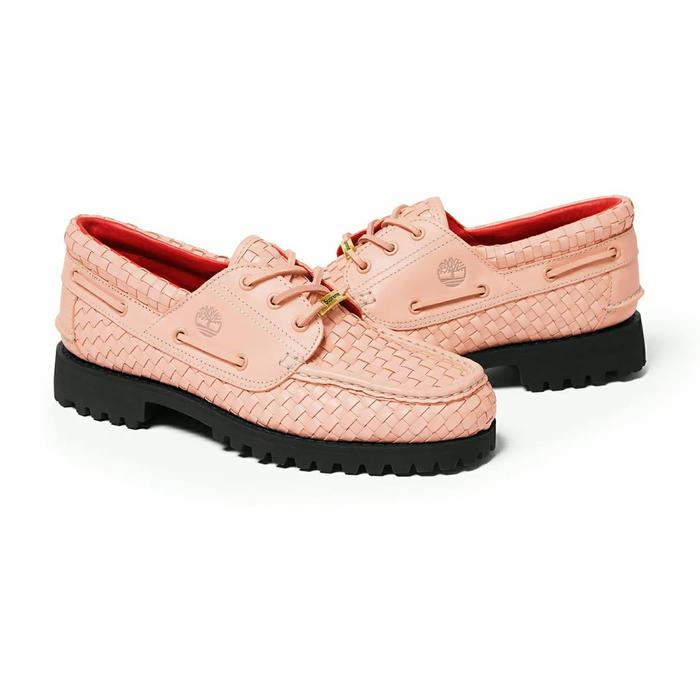 Supreme x Timberland 3 Eye Classic Lug Woven Leather "Pink"