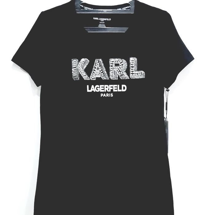 karl lagerfeld dress kaos wanita OF 85 original black