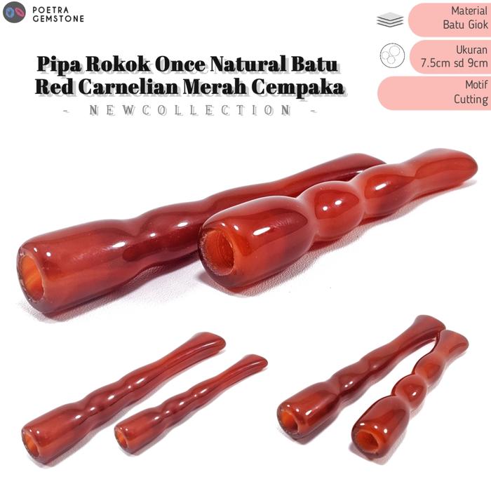 Pipa Cangklong Pipa Once Natural Batu Alam Red Carnelian Chalcedony