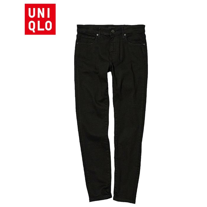 Celana jeans uniqlo pria / celana soft jeans hitam /celana jeans murah