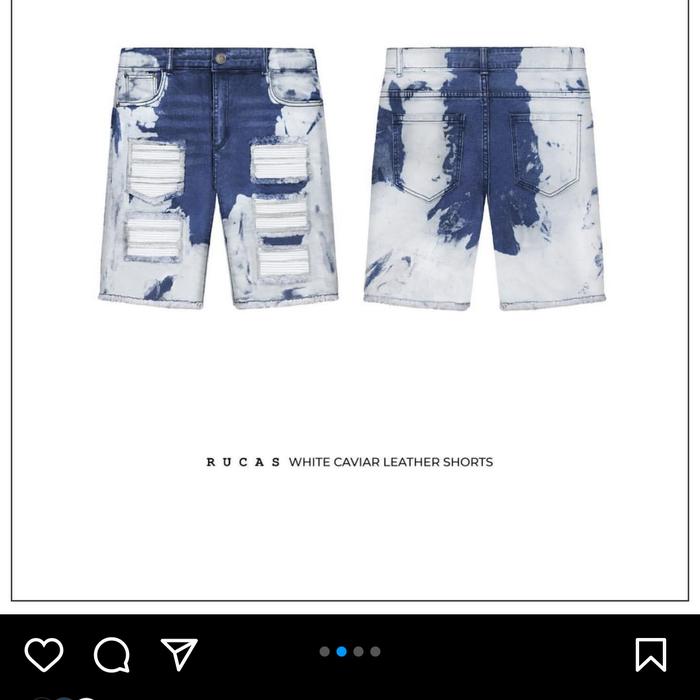 Rucas white caviar leather short