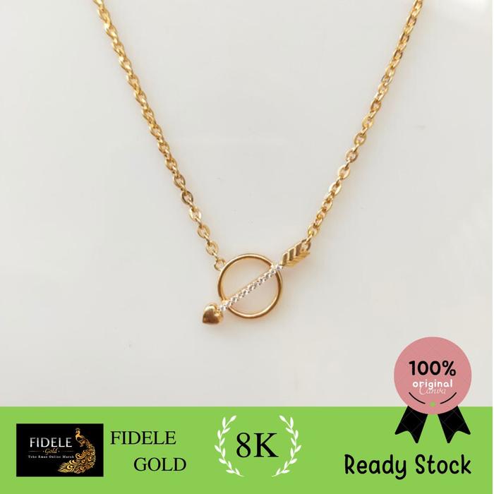 KALUNG PANAH BULAT KALUNG EMAS HWT EMAS ASLI KADAR MUDA 375