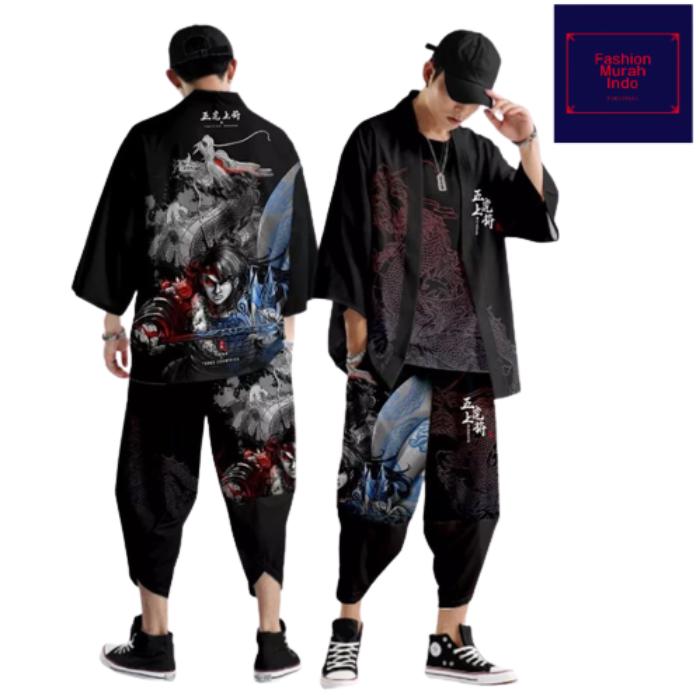 Kimono set jepang setelan pria wanita celana japan S M L XL XXL 2L 2XL