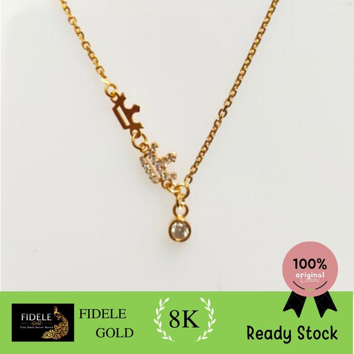 Kalung Double Mahkota permata kalung emas asli kadar muda 375
