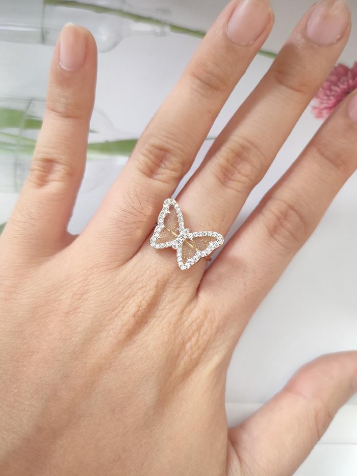 Cincin Butterfly Emas Kuning Kadar Tua kadar 16k kadar 700