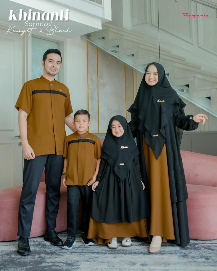 Baju Couple Keluarga Terbaru + Zabania Sarimbit Khinanti Kunyit xBlack
