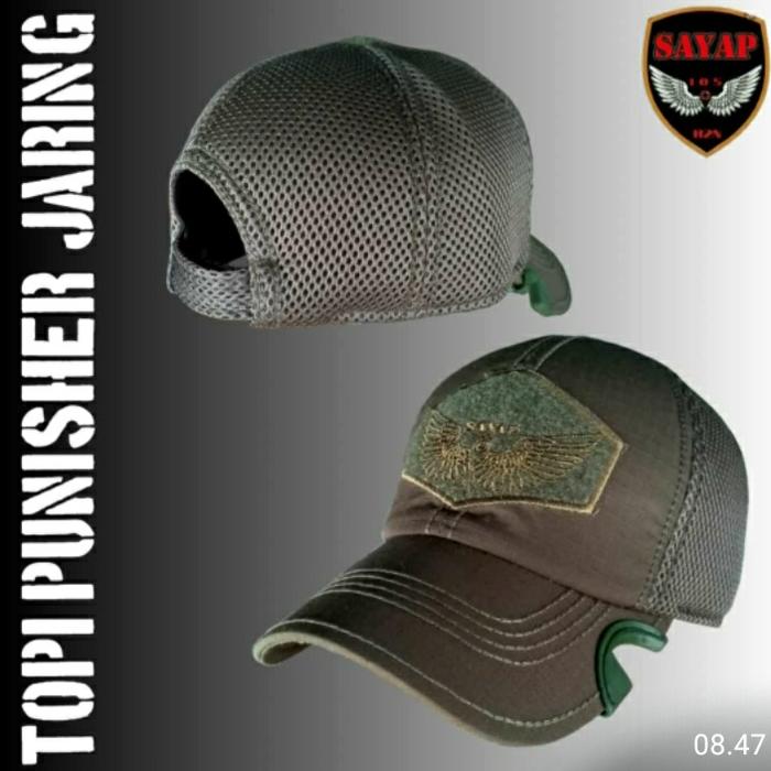 fashion pria TOPI PUNISER JARING Topi Tni original sayap