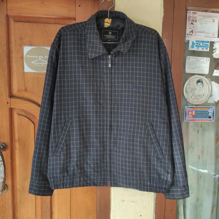Harrington Plaid Canvass Jacket University Of Cambridge Sz L fit XL