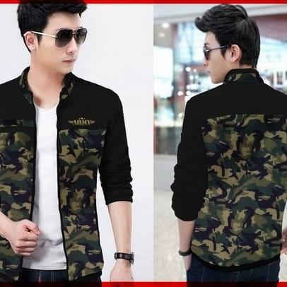 Jaket Pria ARMY outerwear men jacket bomber cowok korea babyterry kado