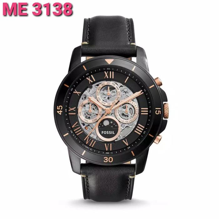 Jam Tangan Pria ME3138 ME 3138 Automatic Kulit Stainless
