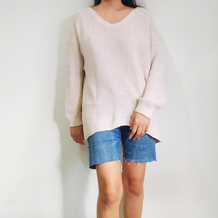 preloved waffle knit oversized sweater / outer sweater rajut academia