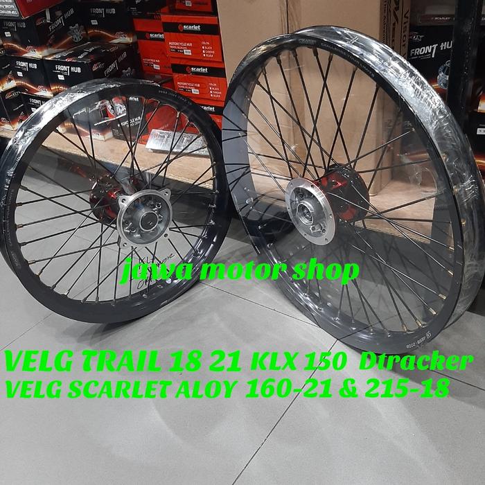 velg set trail 18 21 klx 150 dtracker velg scarlet aloy original