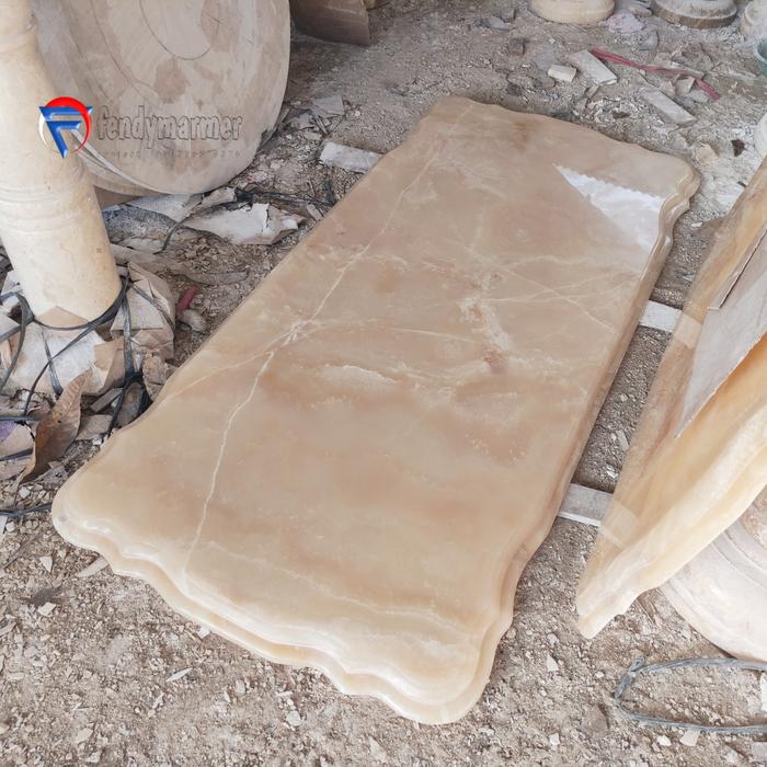 Daun meja mawar batu onix halus kilap berkualitas 150x70