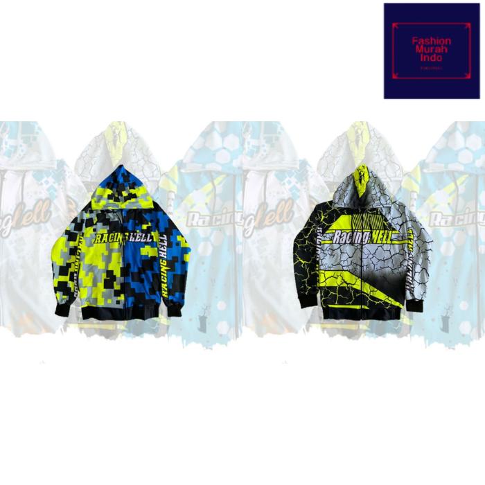 Jaket racing hell pria wanita M L XL unisex baju hangat panjang bagus