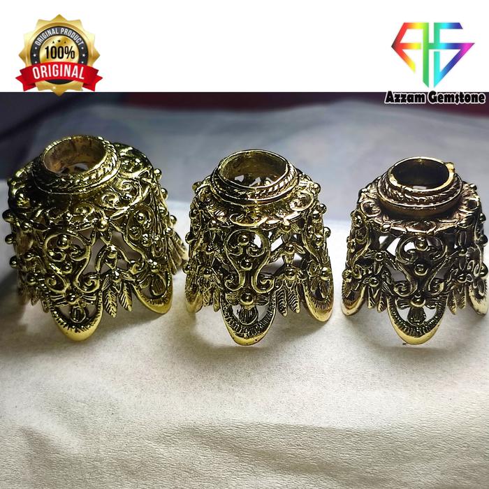 Cincin Ring Mendak Keris Tajong Melayu Besar Logam Coin Alpaka