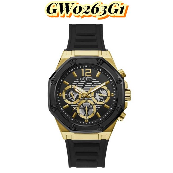 Jam Tangan Pria Guess GW0263G1 Rubber Stainless Watches
