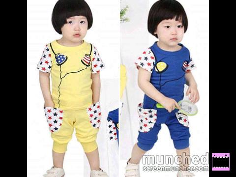 Setelan Anak Cowok Impor Motif Earphone Yellow