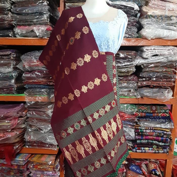 SONGKET SARUNG SELENDANG BATAK KOPI GOSONG BINTIK EMAS