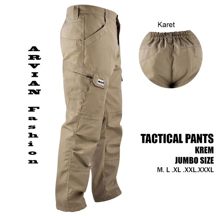 Celana Tactical Cargo Pants Cream Celana Panjang Pdl Pria Uk Jumbo Ori