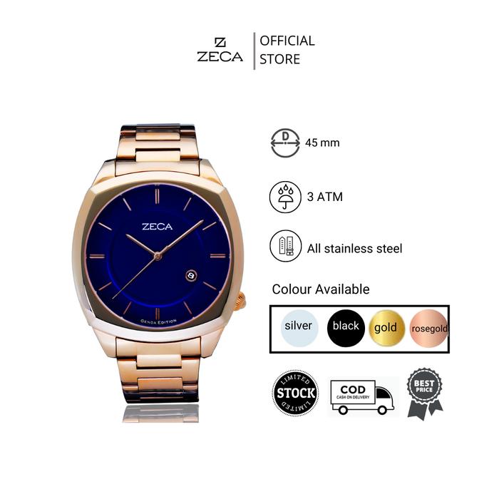 Zeca Watches Jam Tangan Pria Analog Original 2008M Rosegold Blue
