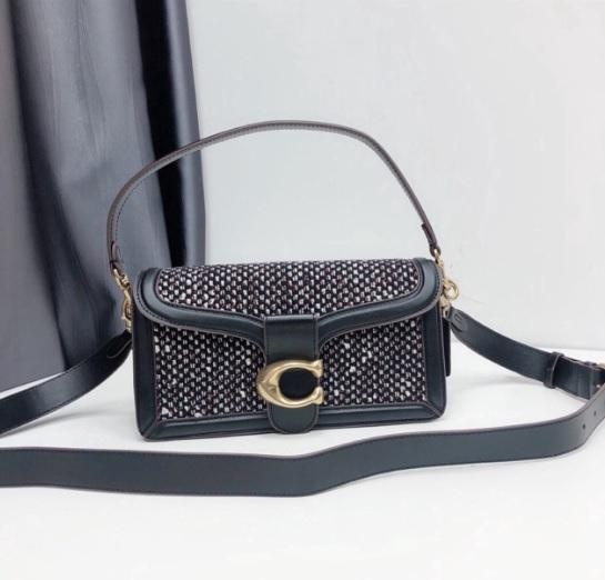 Coach Tabby Dionysus Tweed Shoulder Bag 26 Black