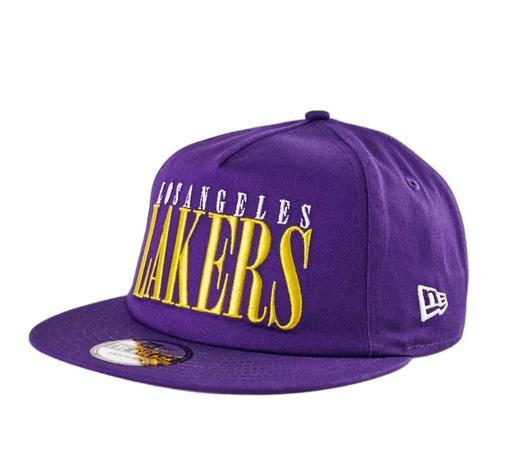 TOPI New Era Golfer Cap LA Lakers Classic Logo Purple Gold Strapback