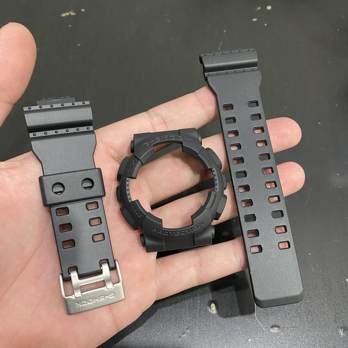 BNB Band Bezel CASIO GSHOCK GA 100 GA 110 GA 120 GD 100 GD120 ORIGINAL Tulisan Hitam Buckle Silver