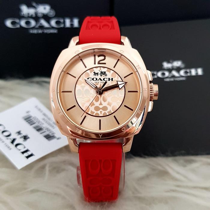 Jam Tangan Wanita Coach Original Strap Rubber Fullset Box Original