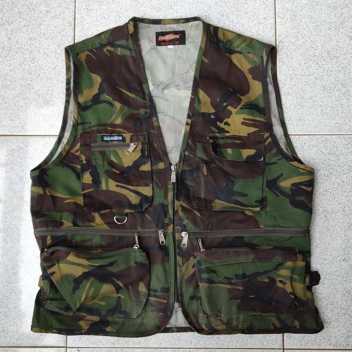 Rompi Vest Kanvas Tactical Taktikal Army Multi Pocket Vintage Retro