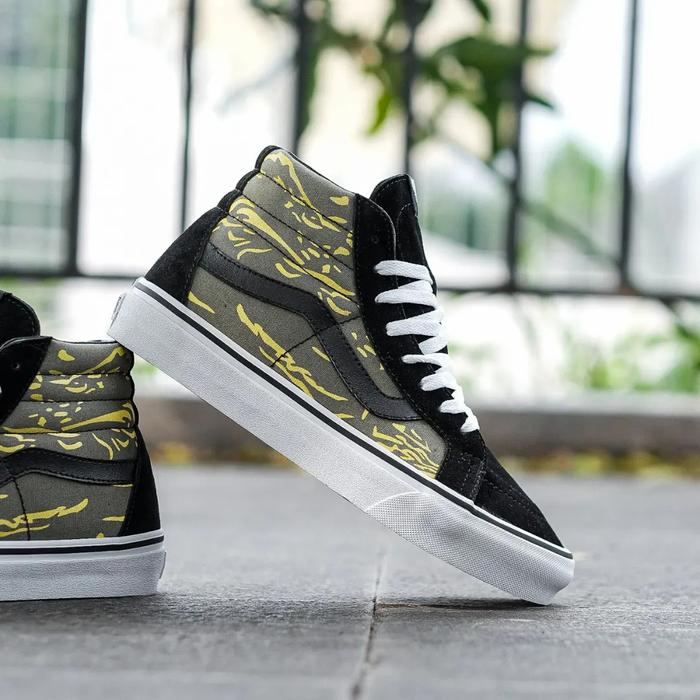 Vans Sk8 High Dessert Camo Black Green ORIGINAL MURAH