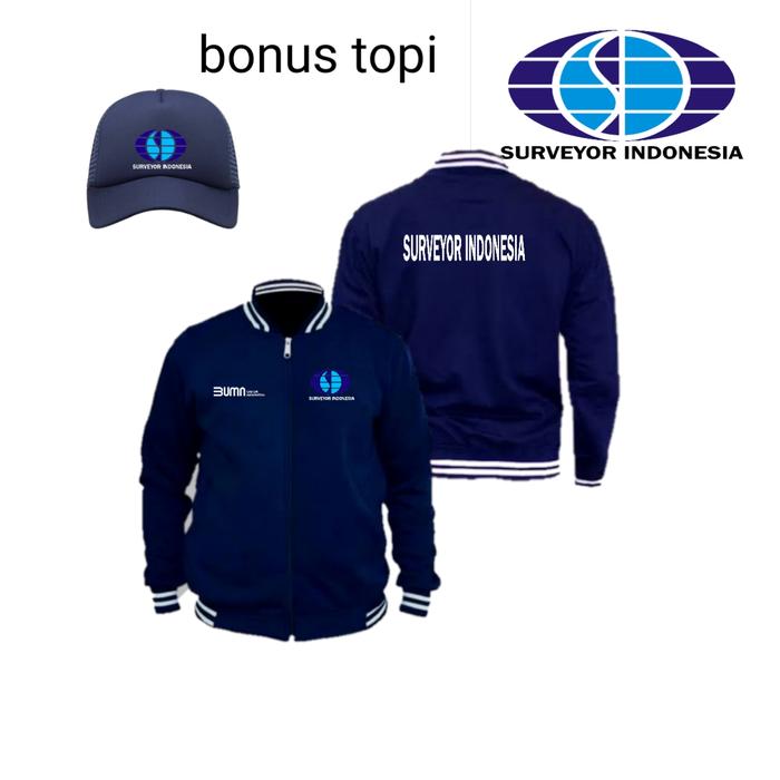 jaket versity surveyor Indonesia plus bonus topi Pria
