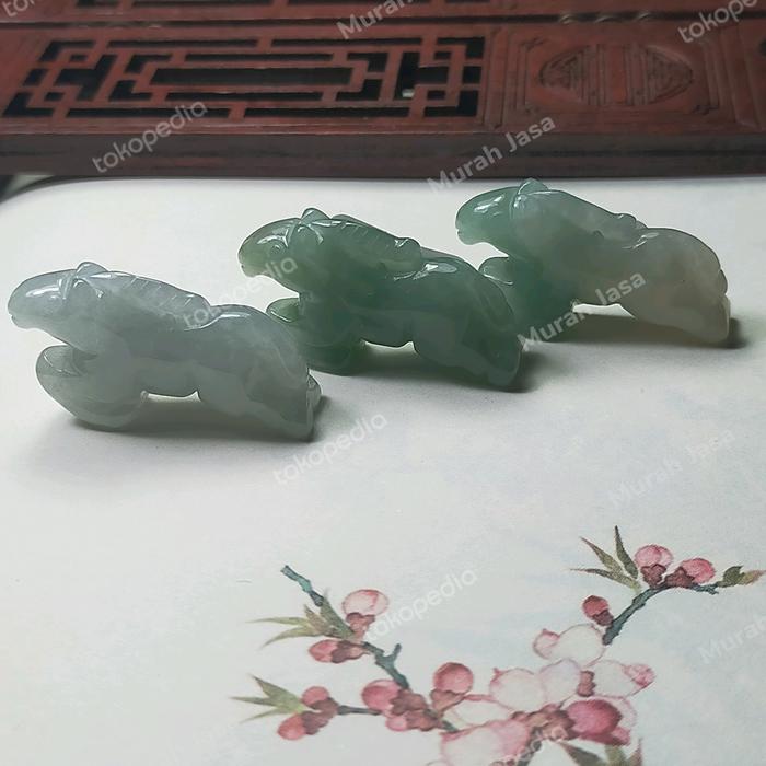 Kalung Liontin Batu Giok Burma Shio Kuda + sertifikat