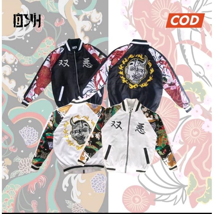 Jaket Sukajan Anime Tokyo Revengers Angry Smiley Cosplay