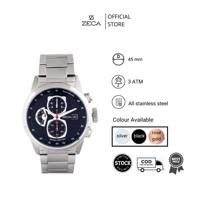Zeca Jam Tangan Pria Stainles Analog Original 2010MB Silver Navy
