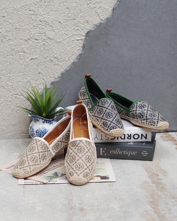 tory burch T monogram espadrille jacquard (authentic / original)
