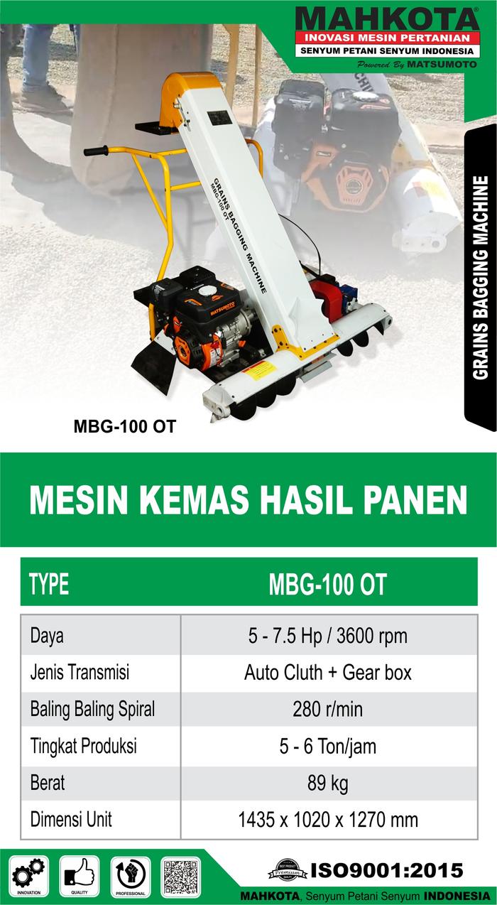 Mesin Kemas Karung Gabah Kering beras MAHKOTA MGB100 OT Grains Baging