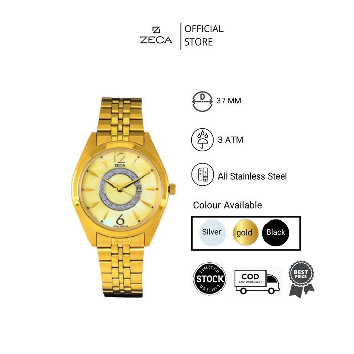 Zeca Watches Jam Tangan Wanita Analog Original 1003LB Gold