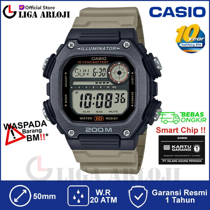 Casio DW-291HX-5AVDF Jam Tangan Pria Digital Rubber Coklat DW291H DW-291HX-5 DW291