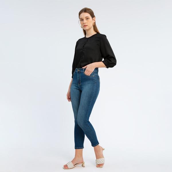 Celana Jeans Wanita Geela Original Medium Wash Skinny Size XL
