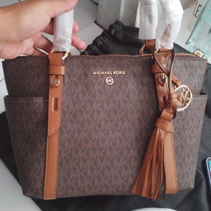 Jual Tas M1chael K0rs MK Sullivan SatchelBag Color Sign Brown Original