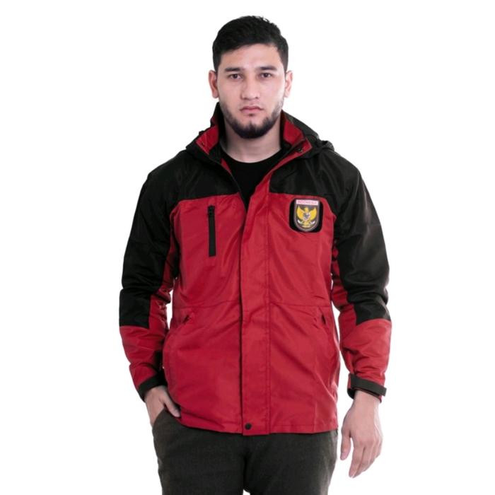 ereste 269 jaket parasut pria waterproof warna merah