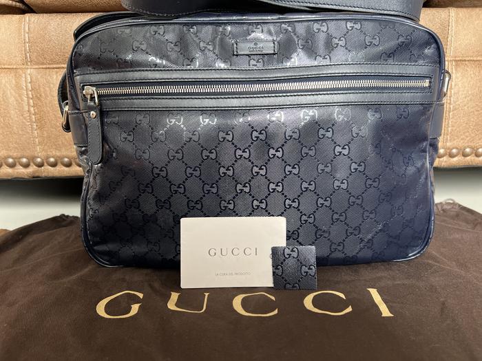 Tas Gucci massanger zipper navyblue