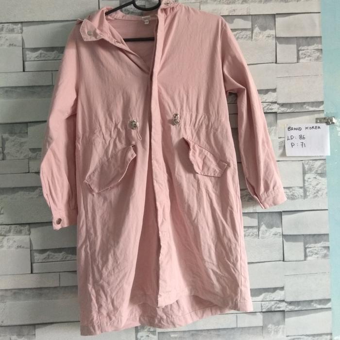 Preloved thrift jaket parka korea bahan katun tebal size XS