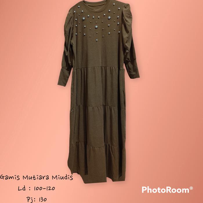 NEW Gamis Mutiara Miudis Bahan Rajut Import