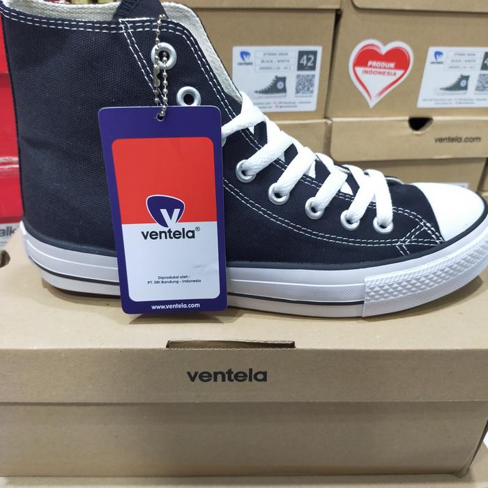 Sepatu sekolah VENTELA original tinggi hitam putih