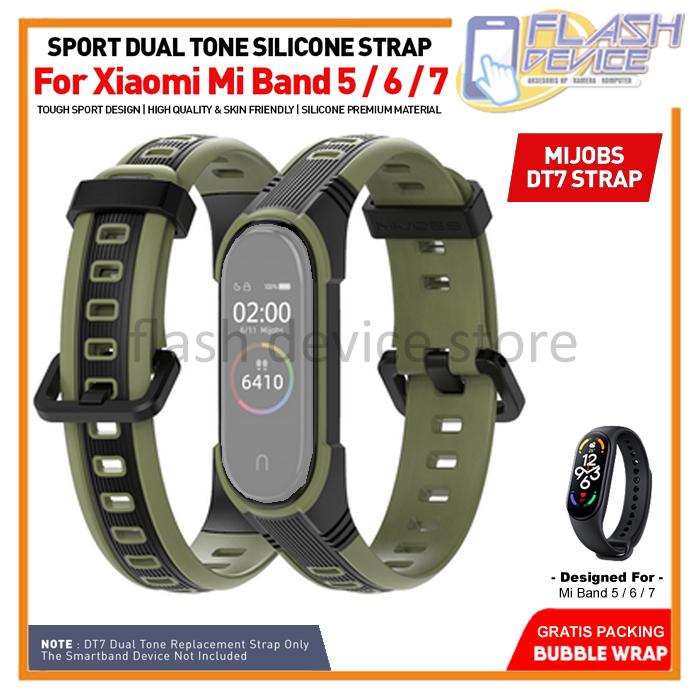 Silicone Strap Tough Dual Tone Sport Outdoor DT7 Xiaomi Mi Band 7/6/5 Smartwatch