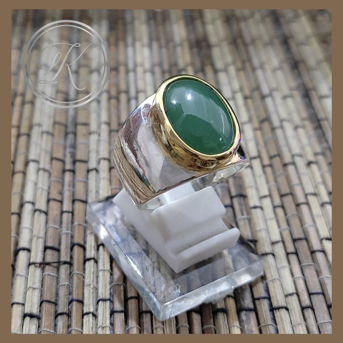 Cincin Emban Pria Perak 925 Polos Ikat Emas