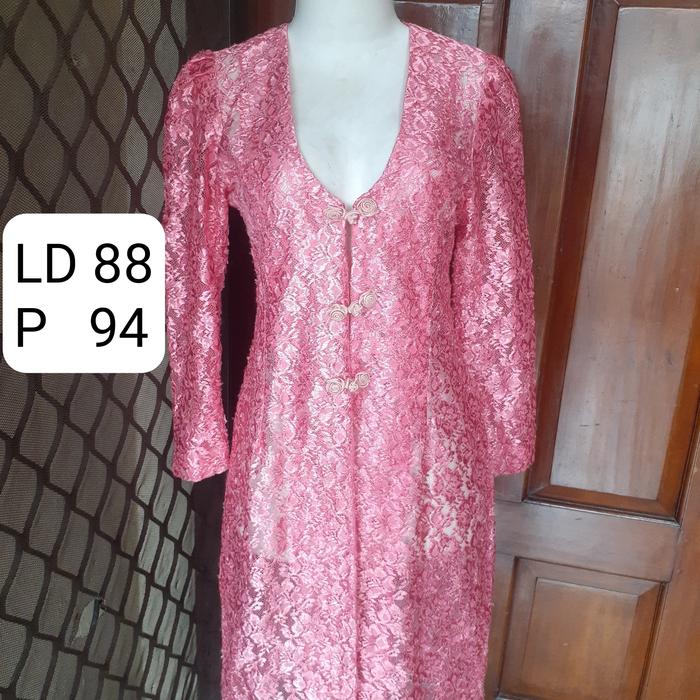 Kebaya Kondangan Wisuda Tunik Pink - preloved