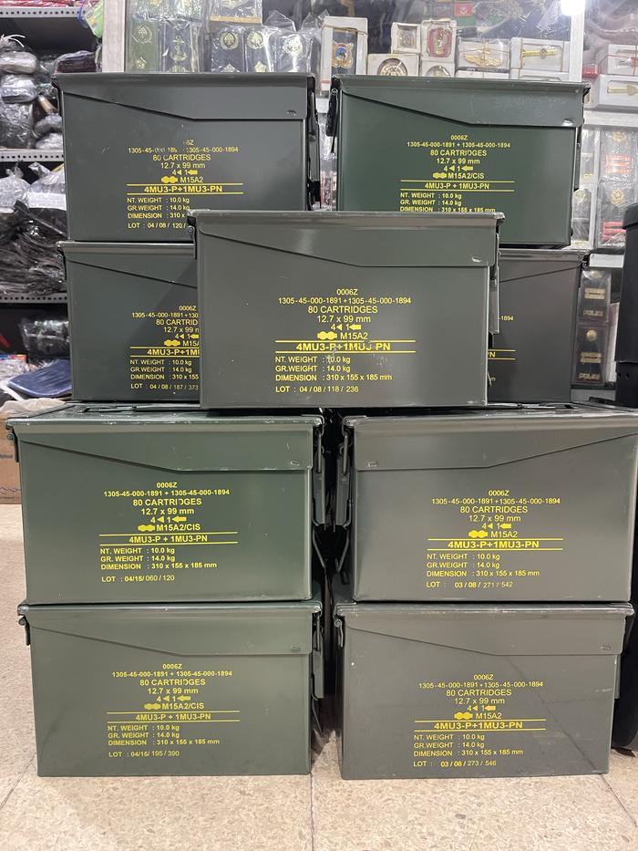 Box kotak besi multifungsi bekas peluru pindad