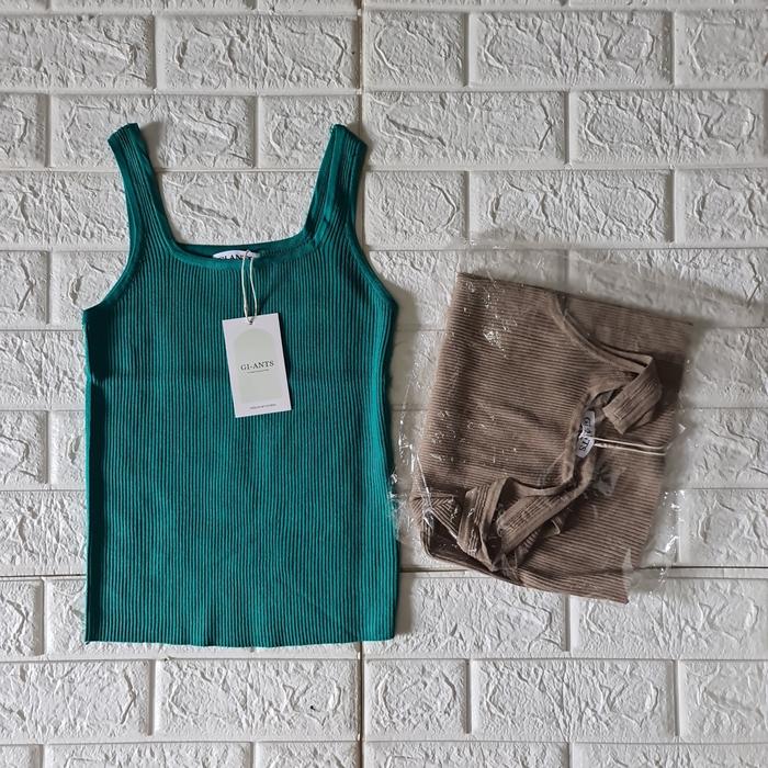Tanktop wanita import Bkk Giant basic New! bahan rajut strect